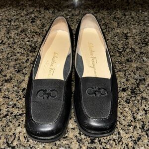 Ferragamo black leather loafers